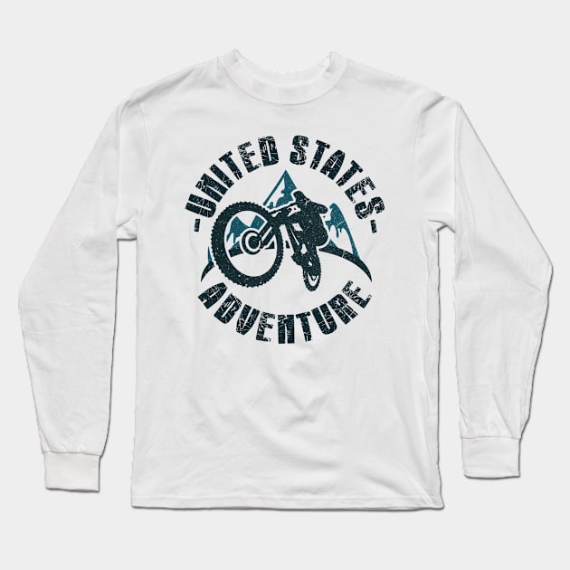 United States mountain biking. Perfect present for mom girlfriend mother boyfriend dad father friend him or her Long Sleeve T-Shirt by SerenityByAlex